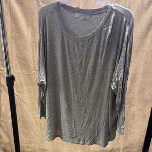LOFT Heather Gray Long Sleeve Top